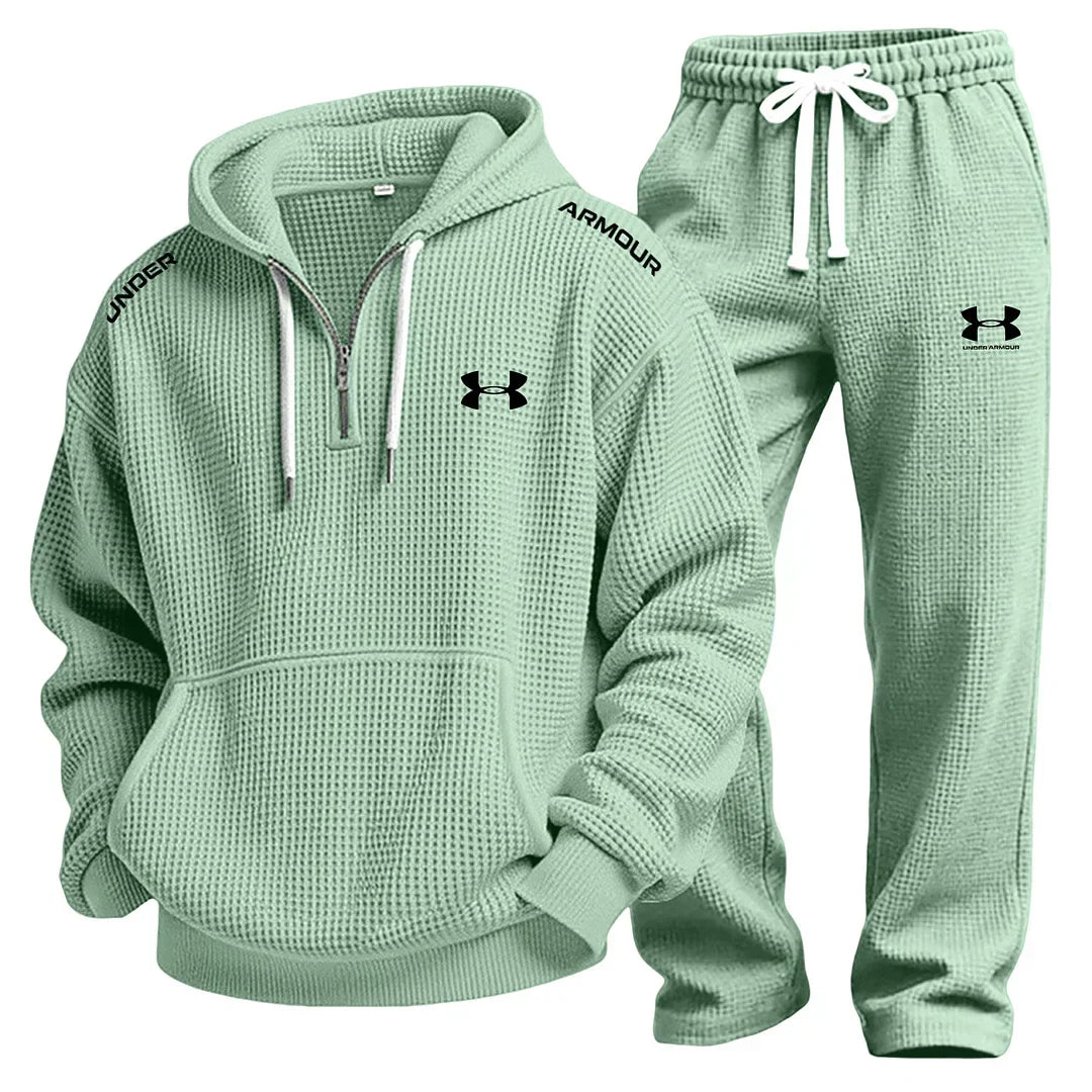 Waffle-Knit Performance Hoodie Jogger Set - Clearance Sale