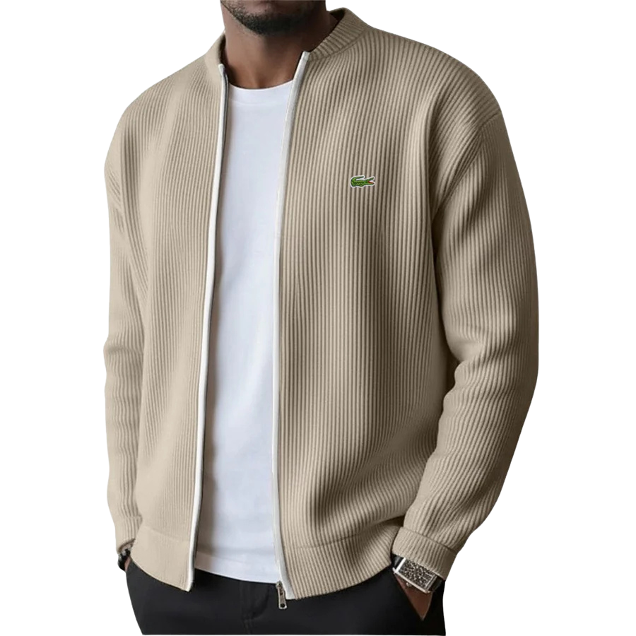 Men's Ribbed Zip-Up Sweater - Clearance Sale