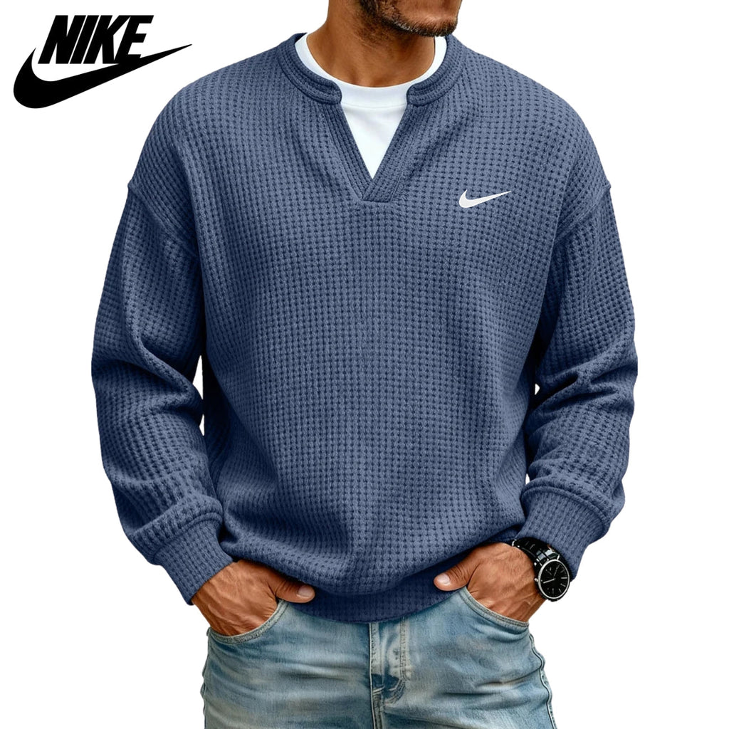 Textured V-Neck Sweatshirt || CLEARANCE SALE