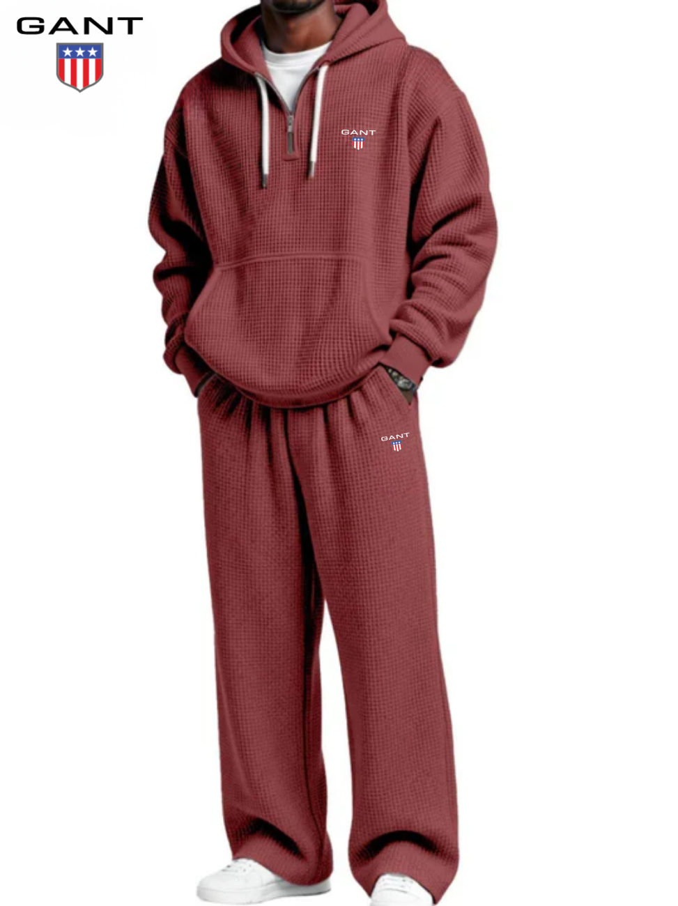 Waffle-Knit Performance Hoodie Jogger Set || Clearance Sale