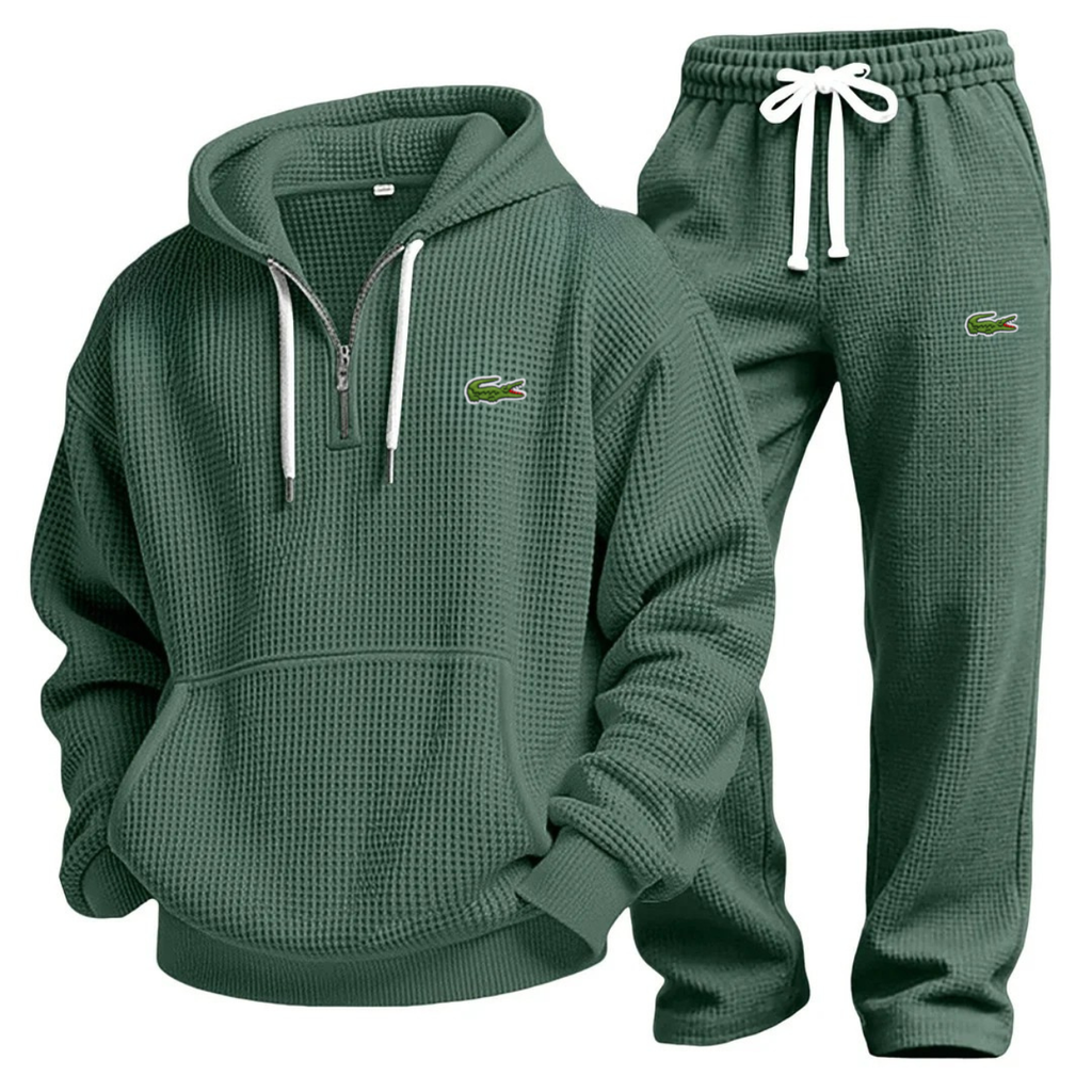 Waffle-Knit Performance Hoodie Jogger Set
