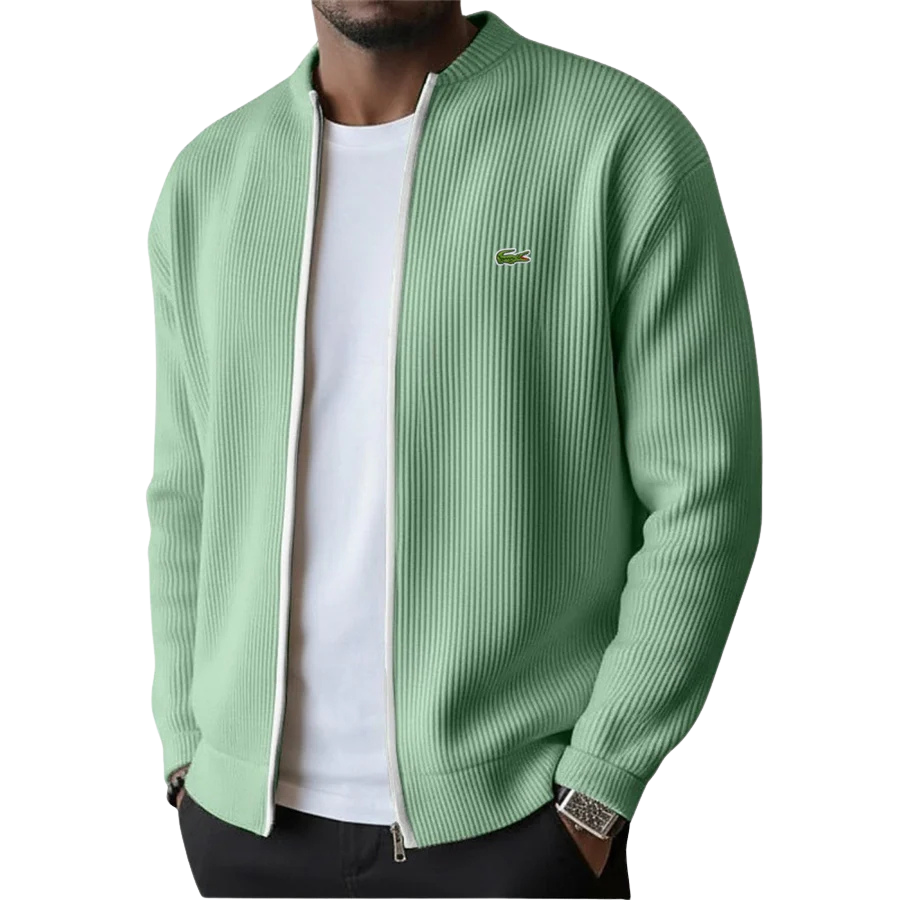 Men's Ribbed Zip-Up Sweater - Clearance Sale