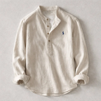 Premium Japanese Linen Henley Shirt — Clearance Sale