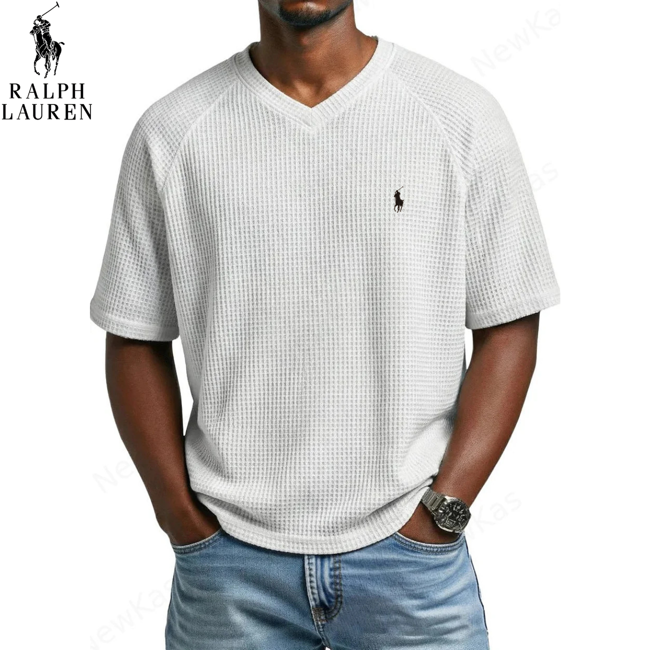 2026 Waffle Knit V-Neck Tee || Clearance Sale