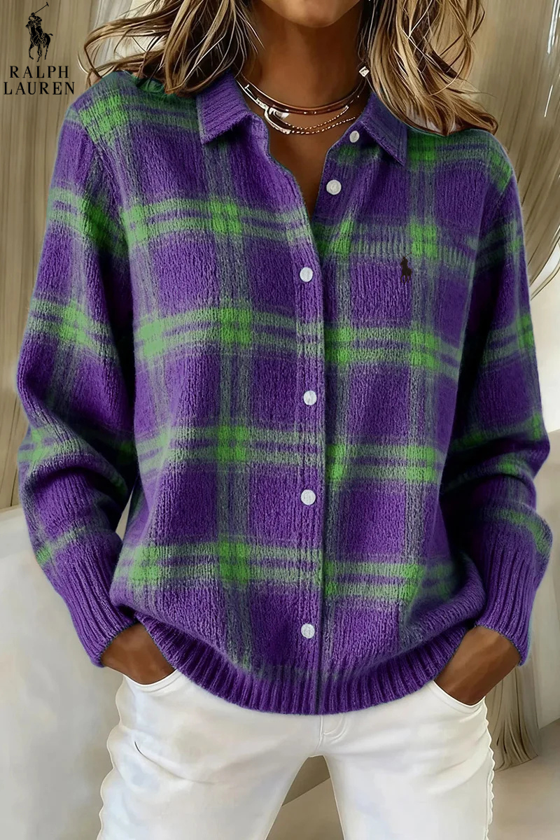 2026 Relaxed Fit Plaid Knit Shirt || Clearance Sale