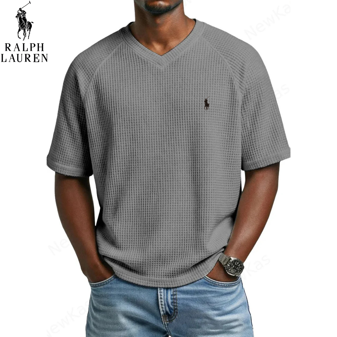 2026 Waffle Knit V-Neck Tee || Clearance Sale