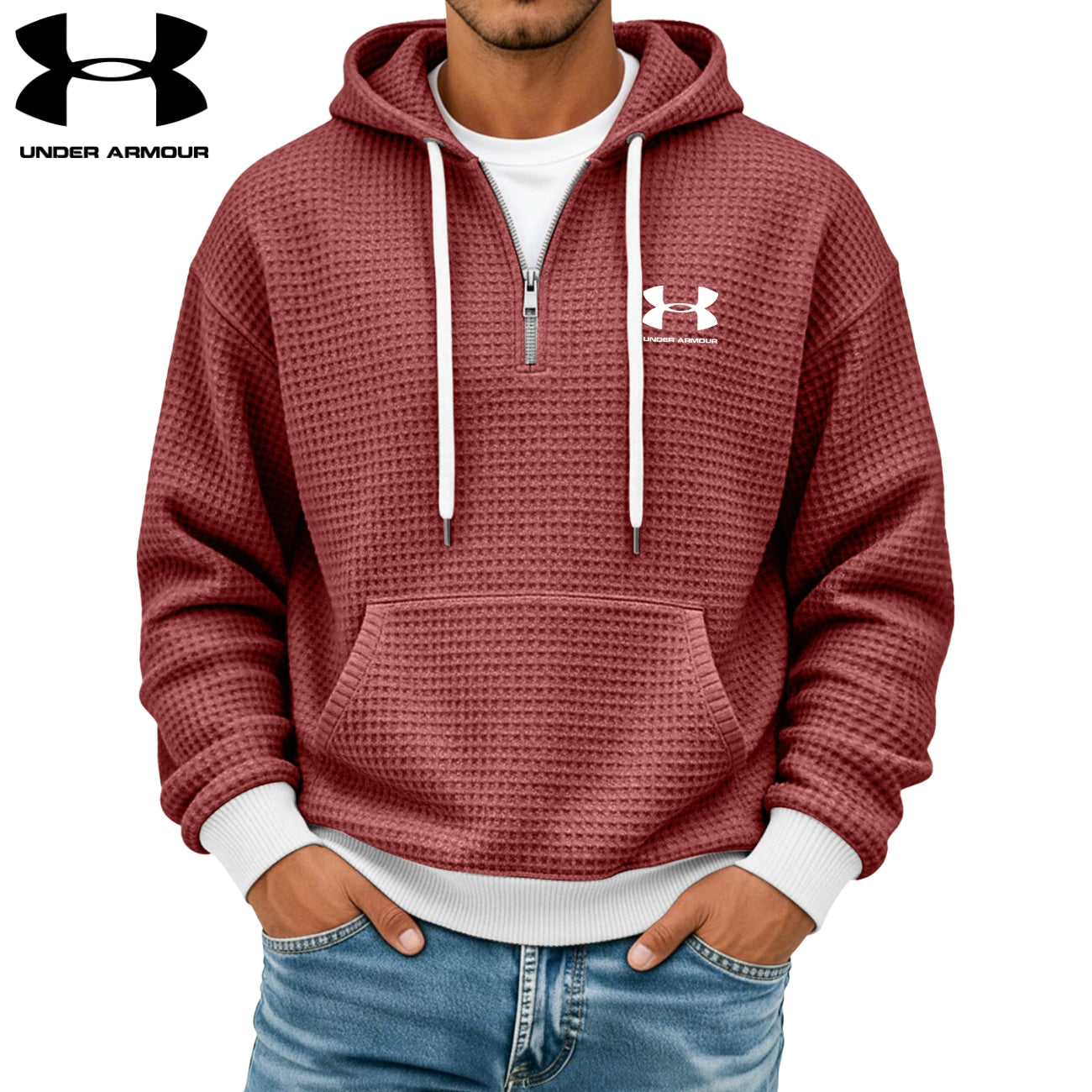 Textured Half-Zip Hoodie || CLEARANCE SALE