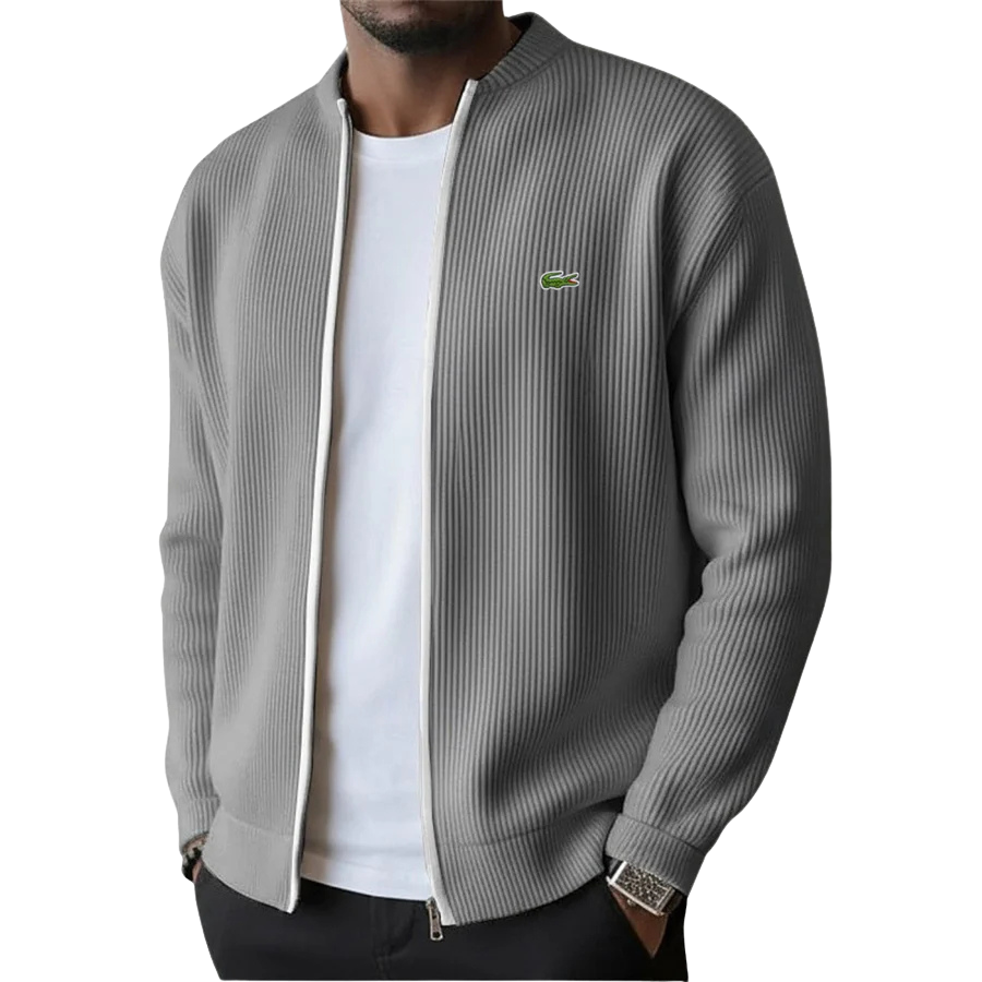 Men's Ribbed Zip-Up Sweater - Clearance Sale