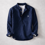 Premium Japanese Linen Henley Shirt — Clearance Sale
