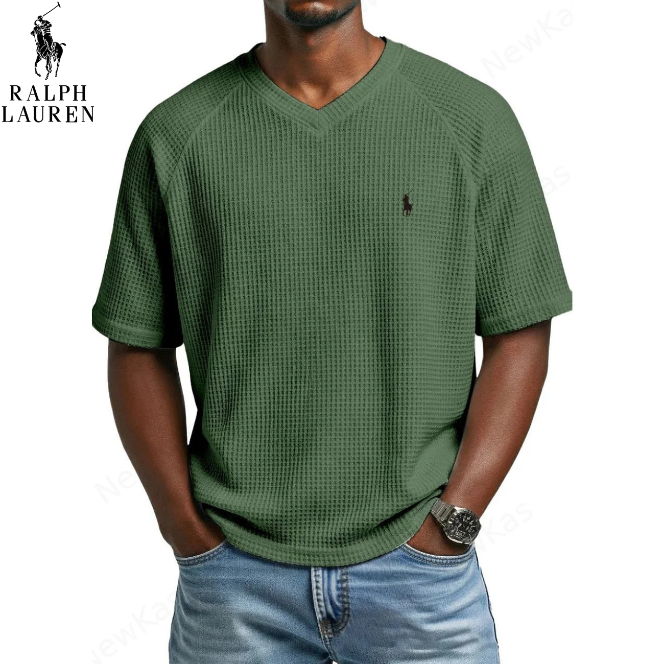 2026 Waffle Knit V-Neck Tee || Clearance Sale