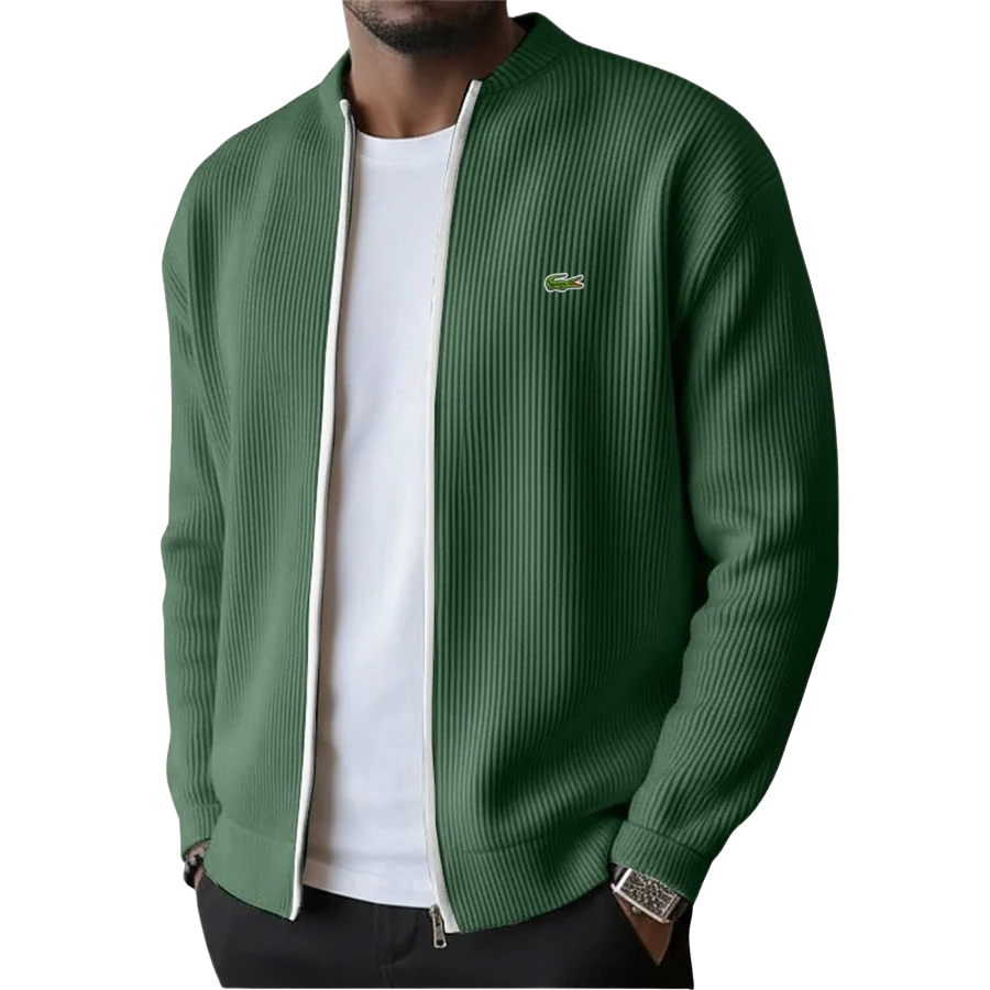 Men's Ribbed Zip-Up Sweater - Clearance Sale