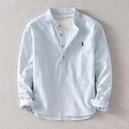 Premium Japanese Linen Henley Shirt — Clearance Sale