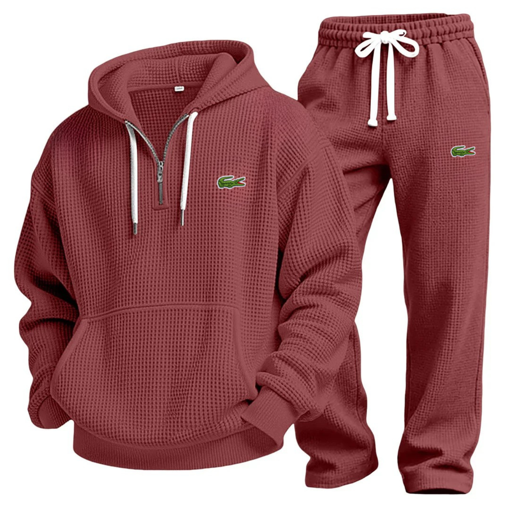 Waffle-Knit Performance Hoodie Jogger Set