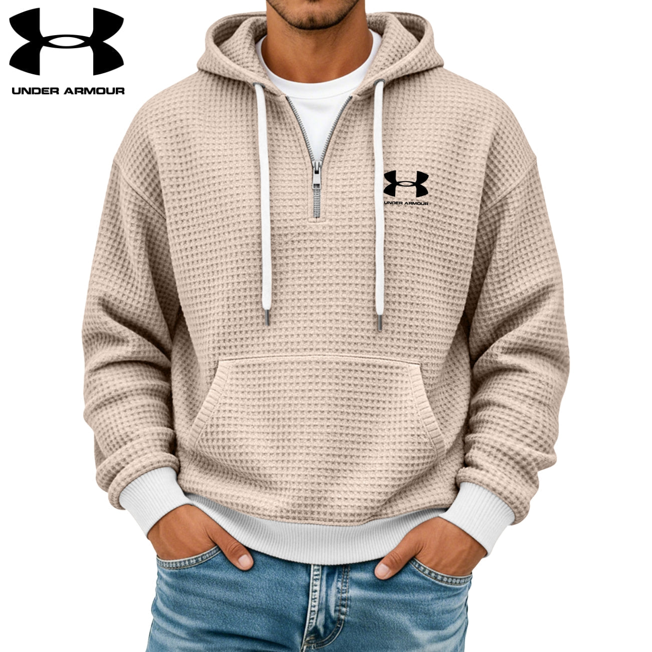 Textured Half-Zip Hoodie || CLEARANCE SALE