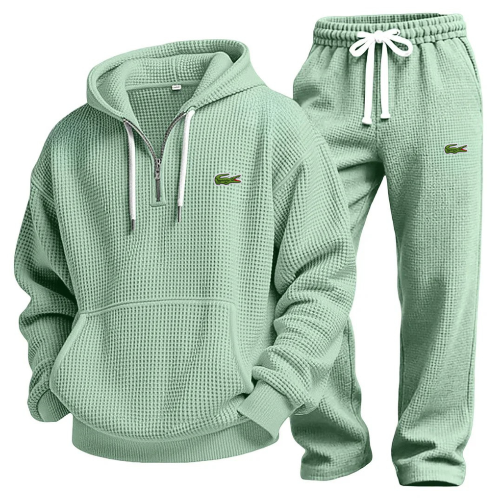 Waffle-Knit Performance Hoodie Jogger Set