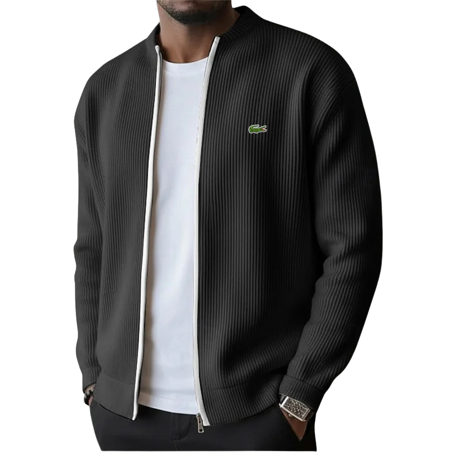 Men's Ribbed Zip-Up Sweater - Clearance Sale