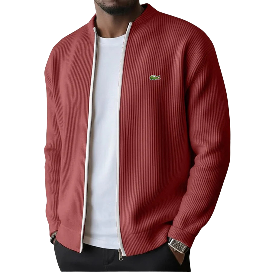 Men's Ribbed Zip-Up Sweater - Clearance Sale