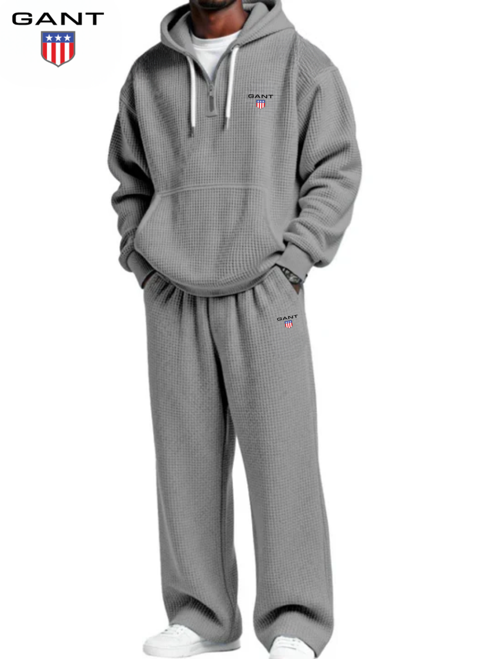 Waffle-Knit Performance Hoodie Jogger Set || Clearance Sale