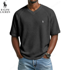 2026 Waffle Knit V-Neck Tee || Clearance Sale