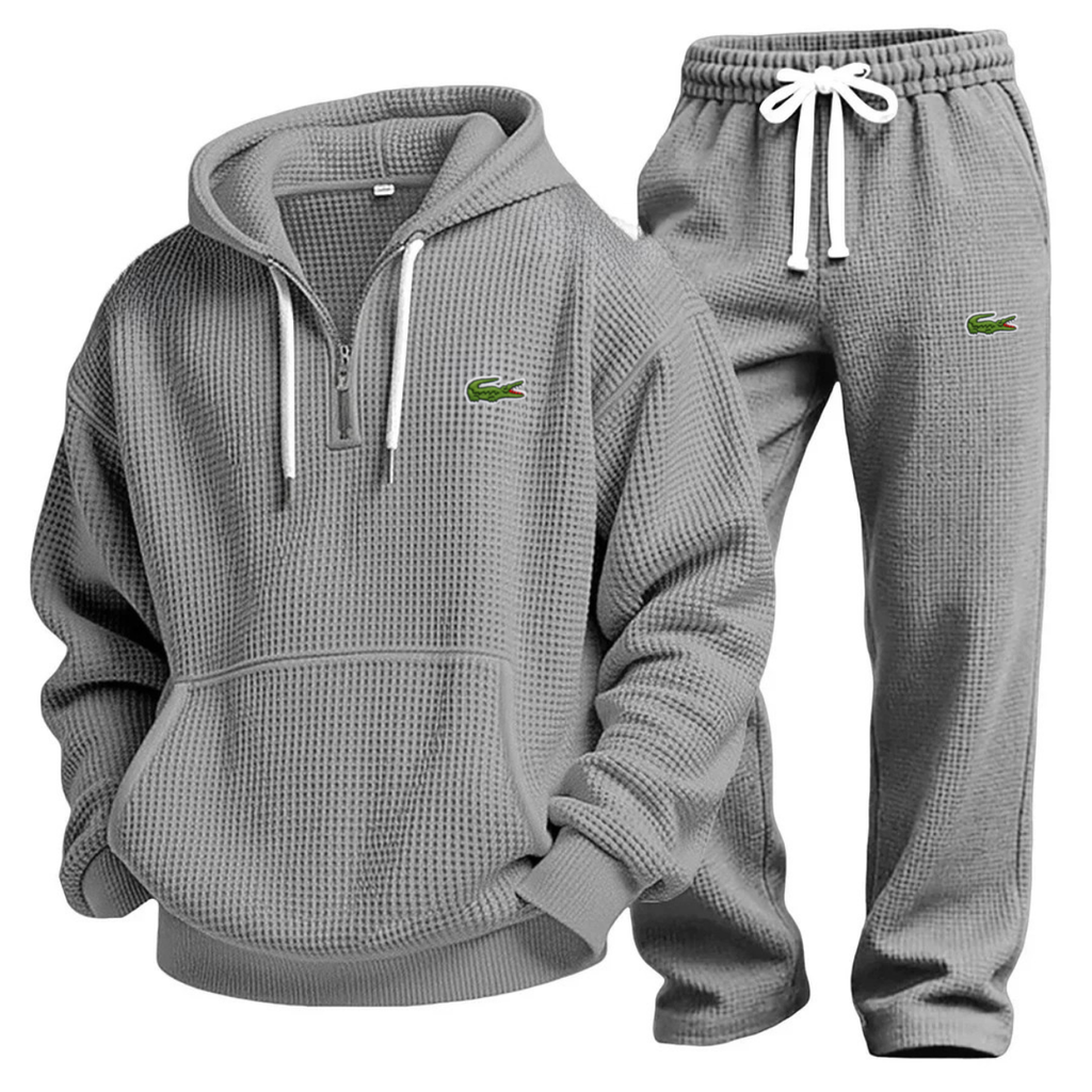 Waffle-Knit Performance Hoodie Jogger Set