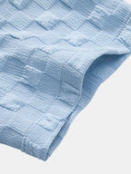 High Collar Jacquard Checkered Set - Liquidation P3rice