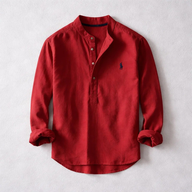 Premium Japanese Linen Henley Shirt — Clearance Sale